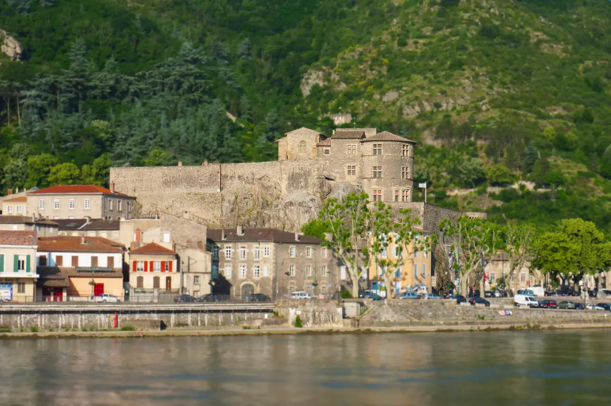 The château of Tournon above the old town, seen across the Rhône